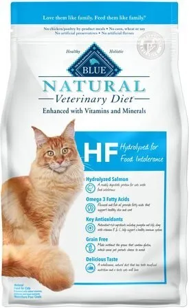 Blue Buffalo Natural Veterinary Diet HF Hydrolyzed for Food Intolerance Grain-Free Dry Cat Food