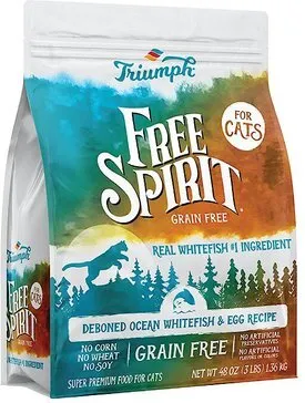 Triumph Free Spirit Deboned Ocean Whitefish & Egg Recipe Dry Cat Food