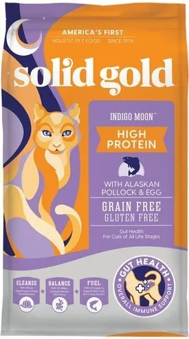 Solid Gold Indigo Moon High Protein Wild Alaskan Pollock & Eggs Recipe Grain-Free Dry Cat Food