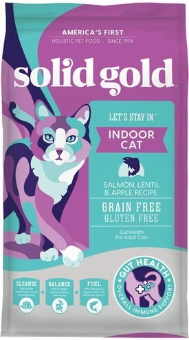 Solid Gold Let's Stay In Salmon, Lentil & Apple Recipe Adult Grain-Free Indoor Dry Cat Food