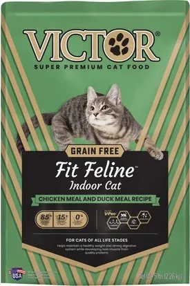 VICTOR Fit Feline Indoor Grain-Free Chicken Meal & Duck Meal Recipe Dry Cat Food