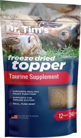 Dr. Tim's Beef Taurine Supplement Freeze-Dried Dog & Cat Food Topper