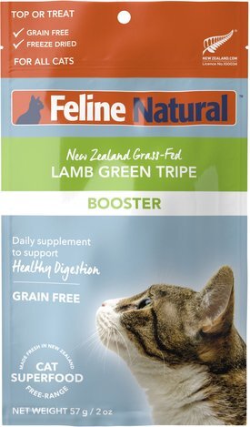 Feline Natural Booster Lamb Green Tripe Freeze-Dried Cat Food Topper