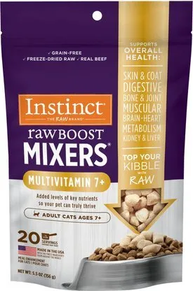 Instinct Boost Mixers Multivitamin Grain-Free Freeze-Dried Raw Adult 7+ Cat Food Topper