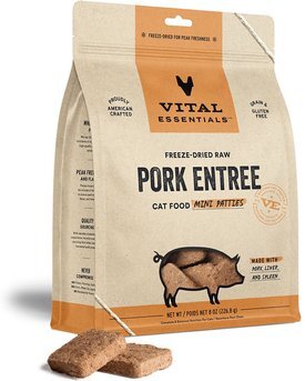 Vital Essentials Freeze-Dried Raw Pork Mini Patties Entree Cat Food